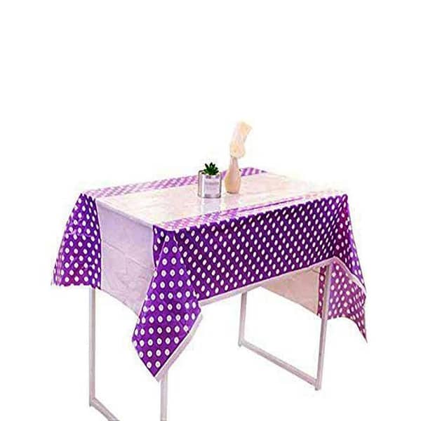 Purple Polka Dot Table Cover - 108 cm x 180 cm