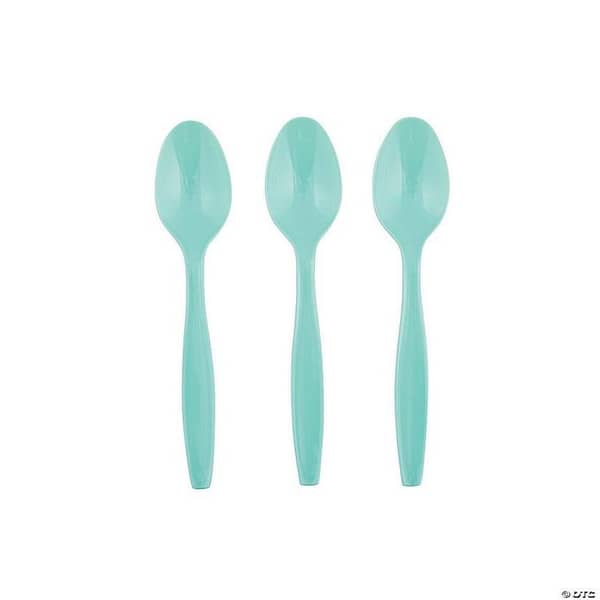 Pack of 20 Mint Green Plastic Spoons