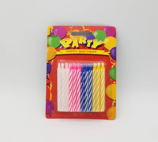 Pack of 24 Multicolored 3-Inch Candles for Cake Decoration