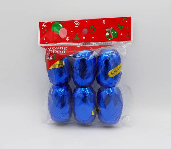 Pack of 6 Blue Ribbon Eggs for Balloon Decorations