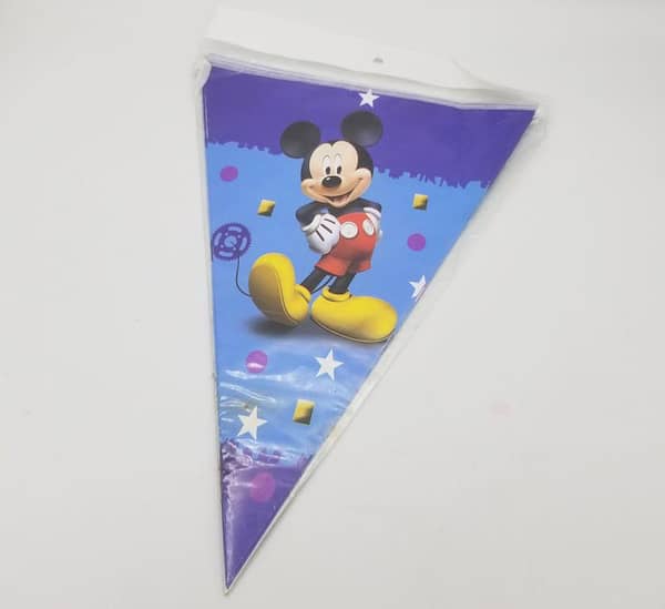 Mickey Mouse Birthday Party Buntings - 10 Flags Banner for Mickey Mouse Theme Decorations