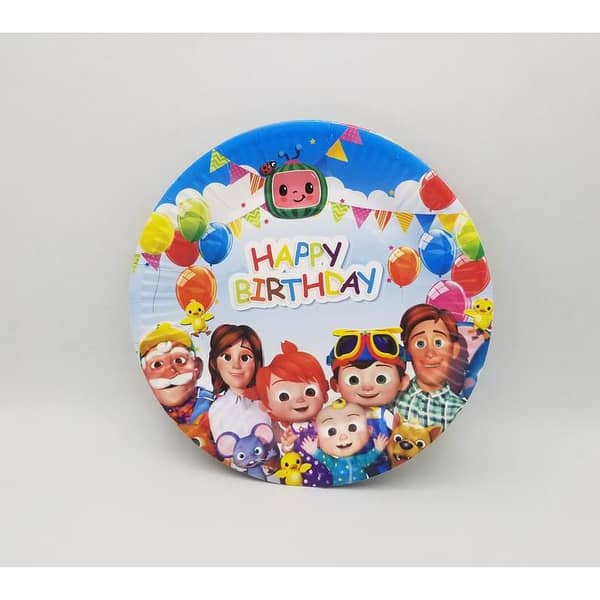 Pack of 10 Cocomelon Themed Paper Plates - 7 Inch Size