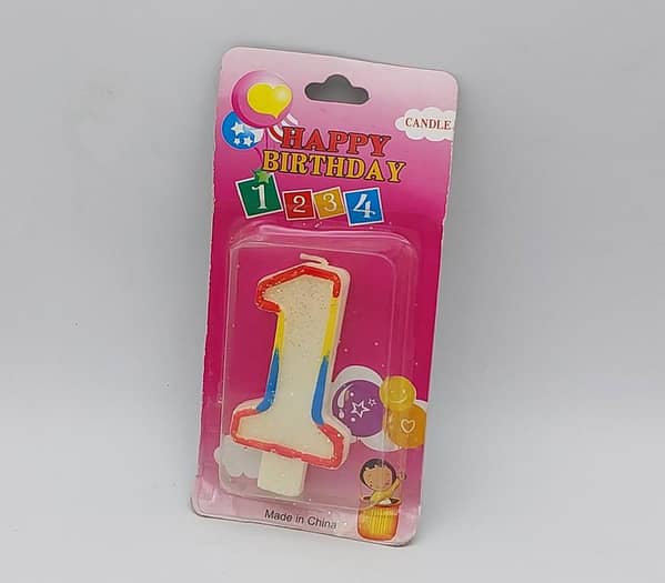 Single Number Candle for Cake Decoration, 3 Inch
