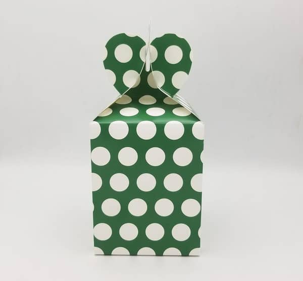Pack of 10 Dark Green Polka Dot Gift Boxes - 7x4 Inches