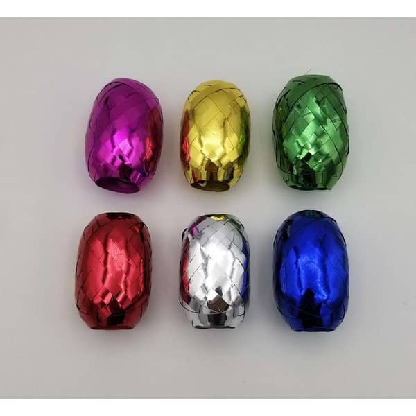 Pack of 6 Multicolor Ribbon Eggs for Decorating Balloons