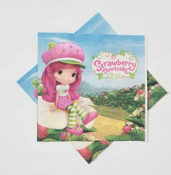 Pack of 20 Strawberry Shortcake Napkins - Pink Girls Theme Tableware