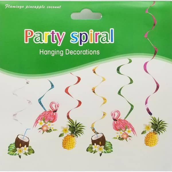 Flamingo Theme Party Decoration Set - Includes 6 Streamers and 6 Cutouts