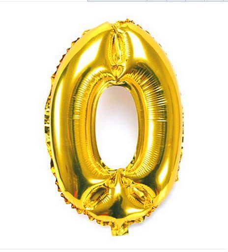 16-Inch Golden Number Foil Balloon