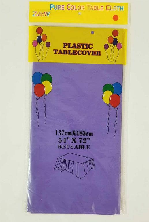 Purple Plastic Table Cover - 54" x 72" (137 cm x 183 cm)