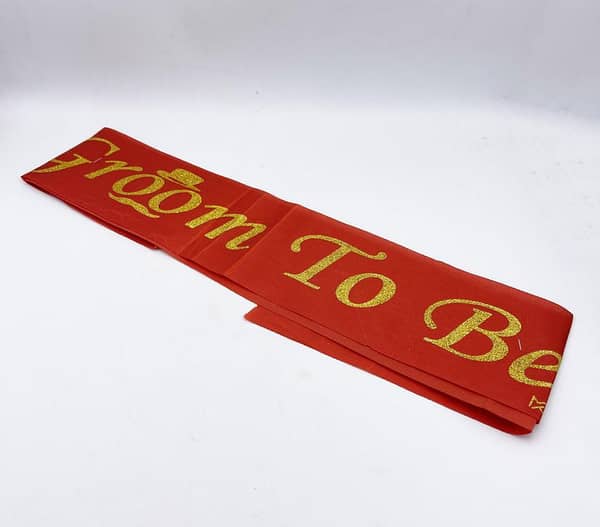 Groom to Be Sash for Wedding Party Attire