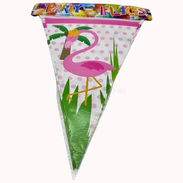 Pack of 10 Flamingo Theme Bunting Flags for Party Decoration