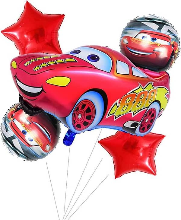 Cars Foil Balloon Set - 5-Pack of Air and Helium Compatible Balloons
