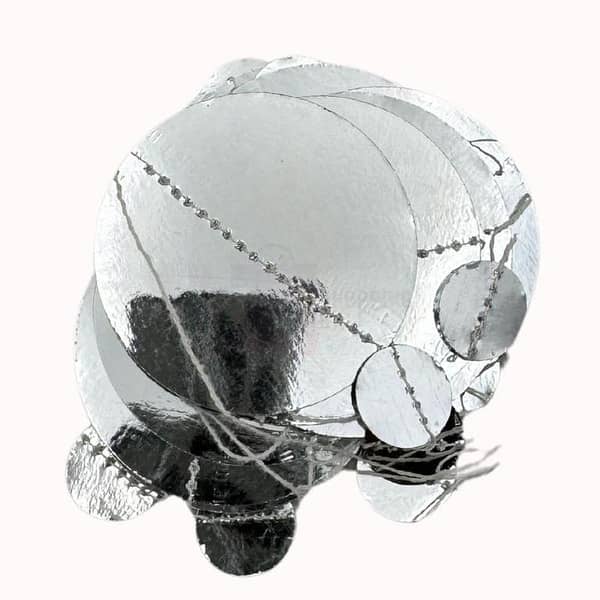 Silver Shiny Sheet Garland for Party Decorations - 12-15 Cutouts Included