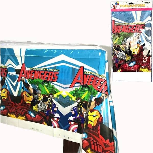 Avengers Themed Table Cover - 108 cm x 180 cm - Blue - Suitable for Boys' Parties