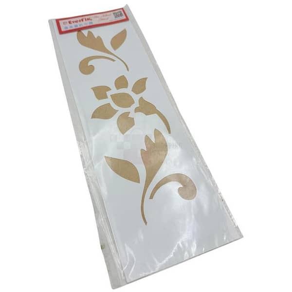 16 x 5 Inch Flower Pattern Craft Stencil - Transparent Tracing Stencil for DIY Projects - Unisex, Single Pack