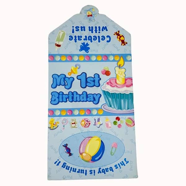 Pack of 10 First Birthday Invitation Cards for Baby Boy
