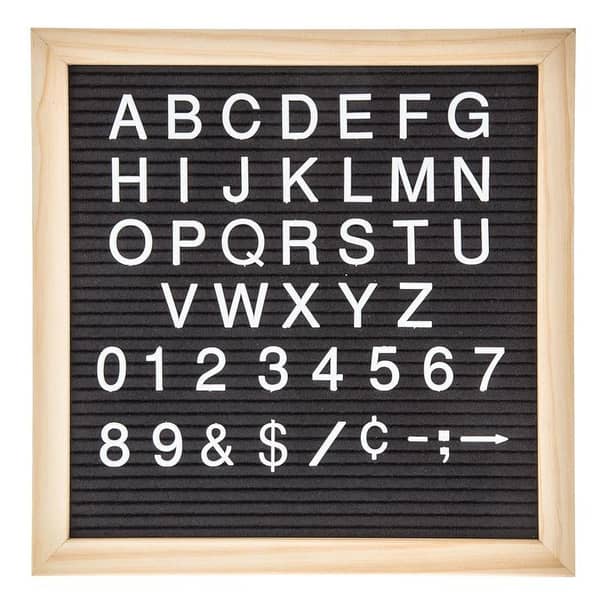 Changeable Letter Wooden Board Set with Stand, Jute Pouch, and Scissors