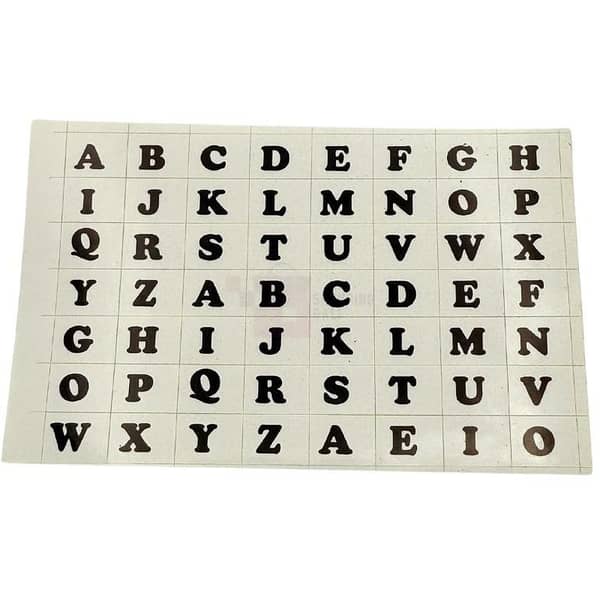 Pack of 14 Alphabet Stickers - 5 x 3 Inches in Black and White