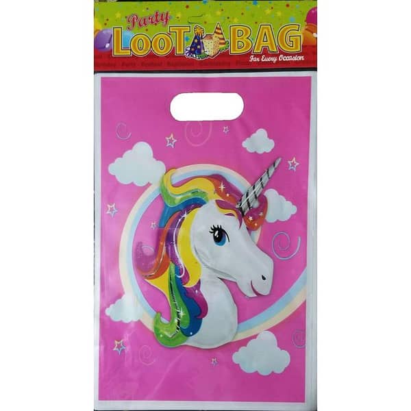 Pack of 10 Unicorn Theme Goody Bags - Perfect for Party Favors