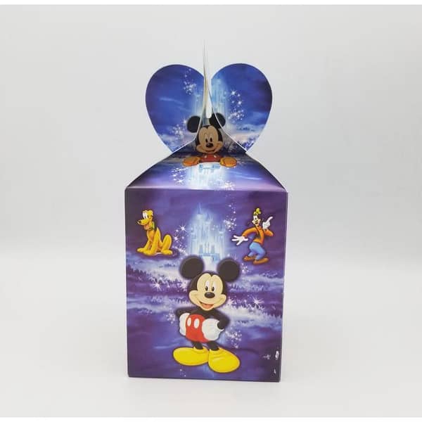 Mickey Mouse Goody Box - Set of 10 Themed Boxes for Kids Parties - Dimensions: 8" Height, 5" x 4" Base