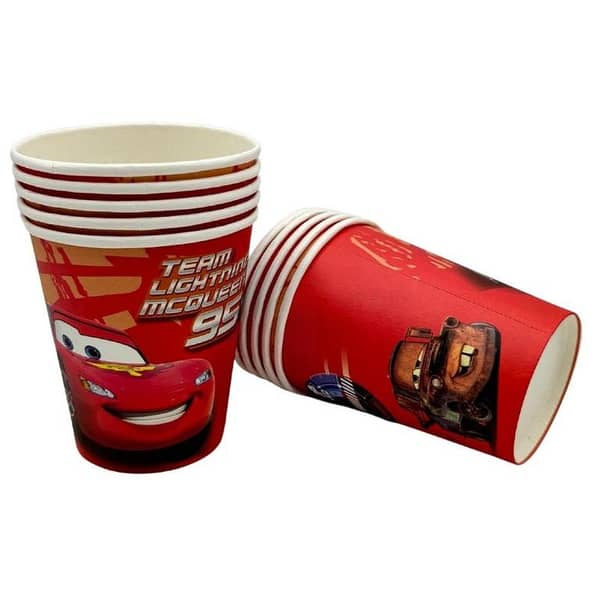 Pack of 10 Cars Theme Paper Cups for Birthday Parties