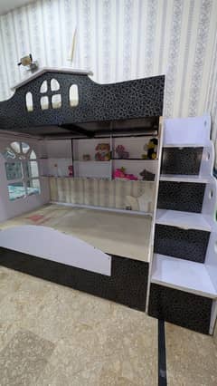 Kids Bunk Bed with Storage & Play Design