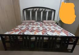 Iron Rod King size bed with mattress and Dressing Table