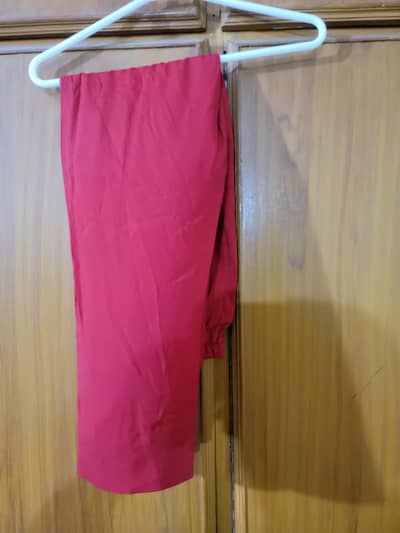 Embroidered Red 3-Piece Ladies Suit – Small Size