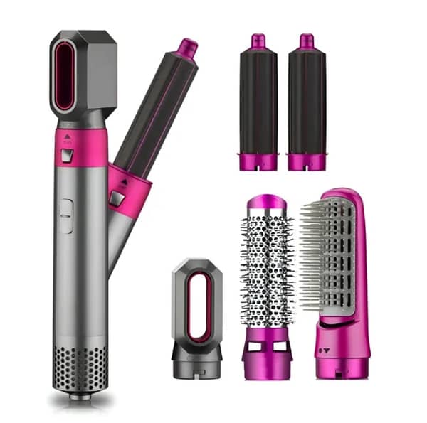 5-in-1 Hair Dryer and Styler by [Brand] - Versatile Hot Air Brush for Styling, Straightening, and Curling Hair
