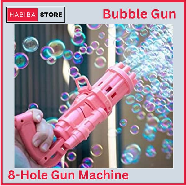 Bazooka Bubble Gun - 8 & 36 Hole Bubble Shooter for Kids with Bubble Liquid - Automatic Battery-Operated Bubble Blaster