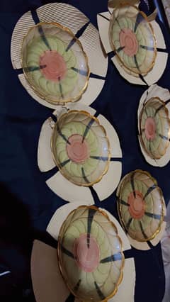 6 set of Golden crystals glittery plates Toronto company