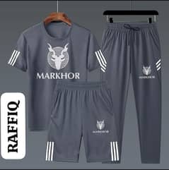 Pack of 3 Summer New Arrival Trendy Printed Tracksuit with Short (Men)