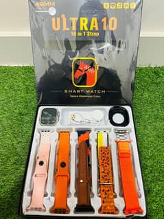 ultra 10 in 1 Smartwatch with 10 straps and case