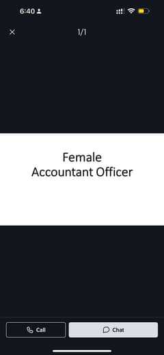 Female required account & assistant