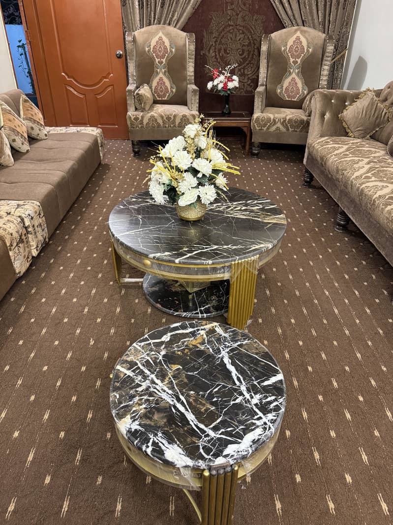 Center Table with 2 Side Tables 0