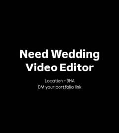 Need Experienced Wedding Video Editor