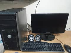 DELL CPU + SAMSUNG Monitor + HP Mouse +  Mini Speaker | Full Desktop