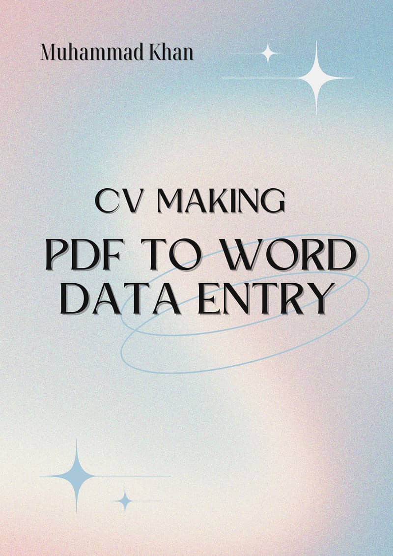 DATA ENTRY | TYPING | PDF TO WORD | CV MAKING 0