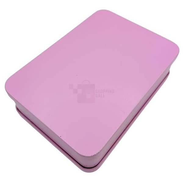 Pink Metal Tin Box - 6.9 x 4.9 Inches - Single Pack