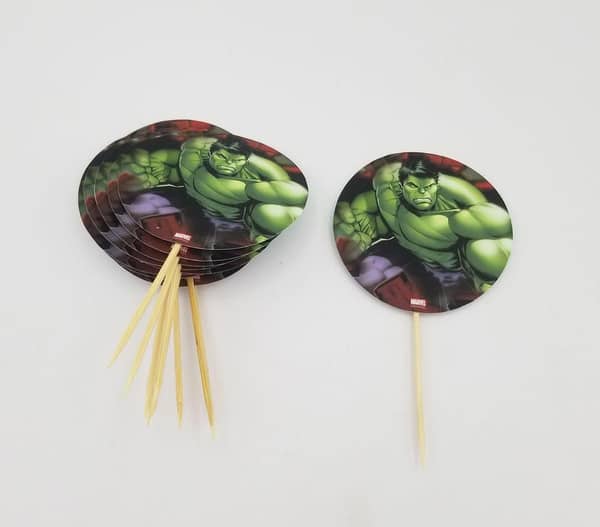 Pack of 10 Hulk Theme Cupcake Toppers - 3.5 Inch