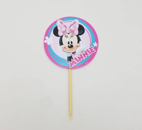 Pack of 10 Minnie Mouse Cupcake Toppers for Themed Parties - 3.5 Inch Decorations