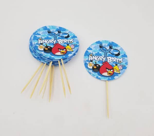Pack of 10 Angry Birds Cupcake Toppers - 3.5 Inch Size