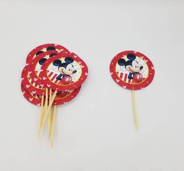 Pack of 10 Mickey Mouse Cupcake Toppers for Themed Celebrations