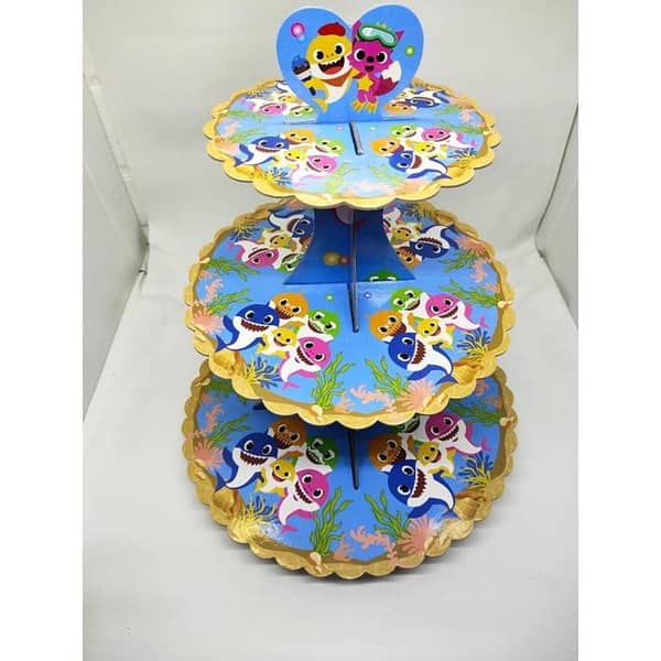 3-Tier Baby Shark Cupcake Stand for Birthday Parties