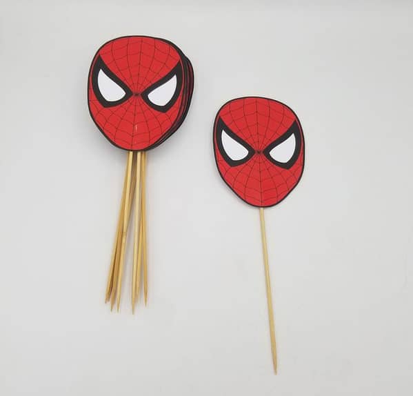 Pack of 10 Spiderman Themed Cake Toppers for Decorations