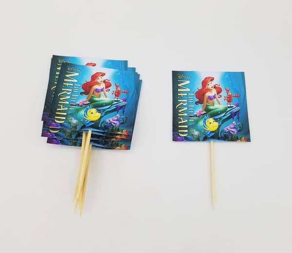 Pack of 10 Mermaid Theme Cupcake Toppers, 3.5 Inches