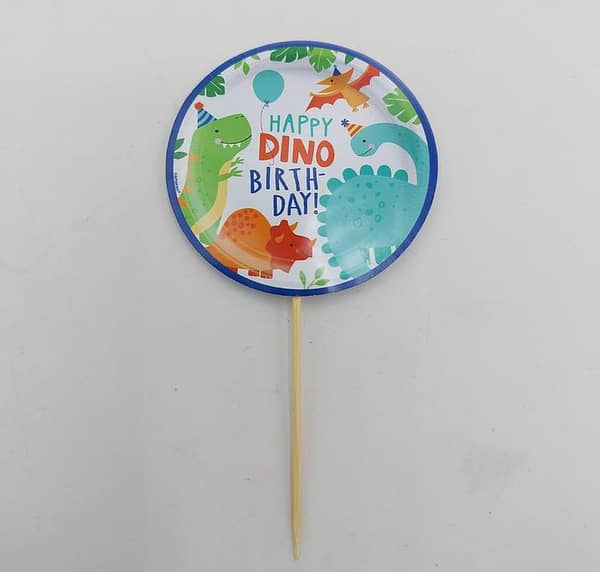 Pack of 10 Dinosaur Theme Cupcake Toppers - 3.2 Inches