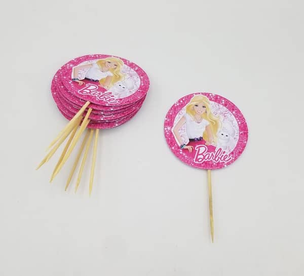 Pack of 10 Barbie-themed Cupcake Toppers, 3.5 Inch Size