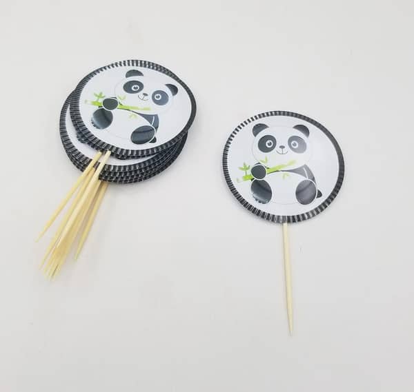 Pack of 10 Panda Theme Cupcake Toppers - 3.2 Inch Decoration