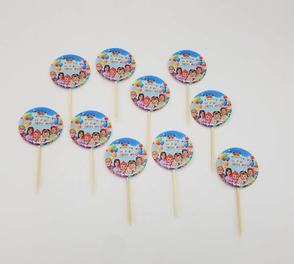 Pack of 10 Cocomelon Cupcake Toppers for Themed Celebrations